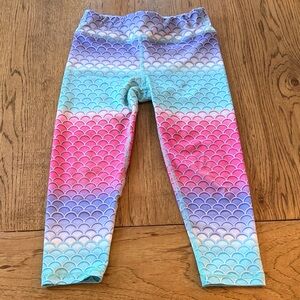 Girls XS (5/6) Eddie Bauer athletic pants Mermaid Scale Kids Leggings